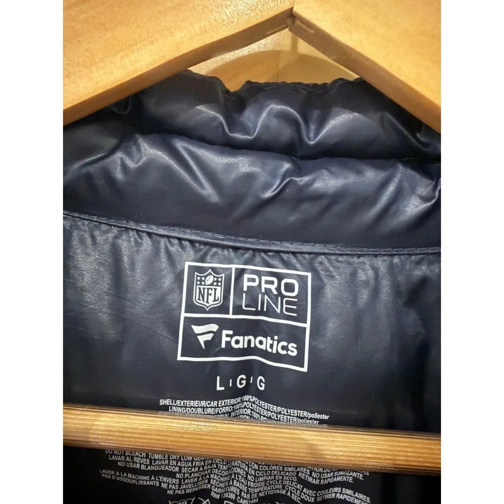 NFL Pro Line Fanatics Dallas Cowboys Mens Navy Blue Puffer Jacket Large L Star